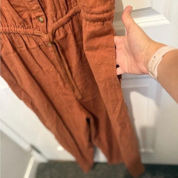 Toad & Co. Women’s Taj Hemp Sleeveless Jumpsuit Rust Size Large - Picture 6 of 10